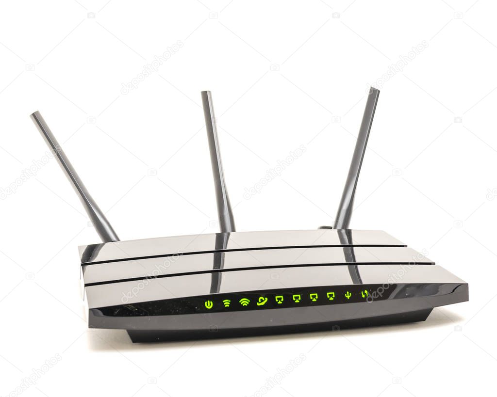 Working wireless router cable modem with connection status light