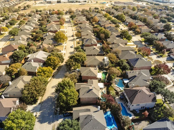 Visión Aérea Abstracta Borrosa Barrio Residencial Flower Mound Noroeste Dallas — Foto de Stock