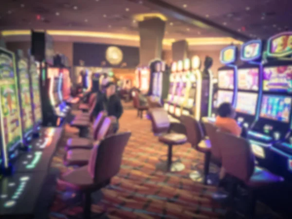 Typická Scéna Hráčů Automat Kasinu Americe Rozostření Hazardní Hry Abstraktní — Stock fotografie