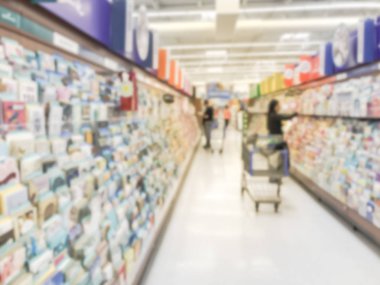 Bulanık arka plan müşteri tebrik kartları supermark, seçme