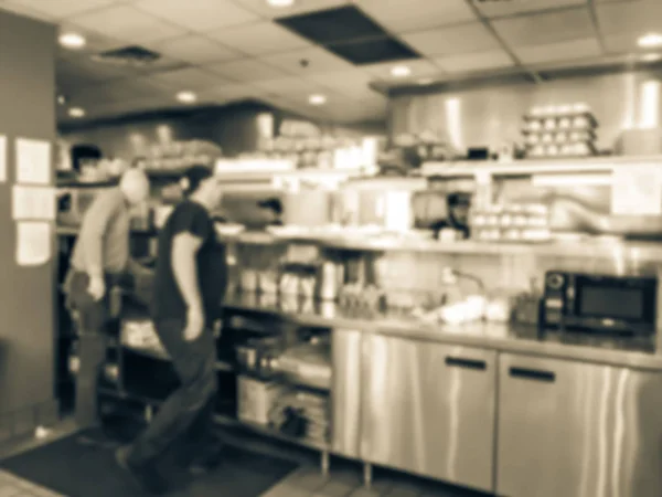 Homályos Absztrakt Elkészítése Főzés Megrendelt Ételek Konyha Reggeliző Étterem Chicago — Stock Fotó