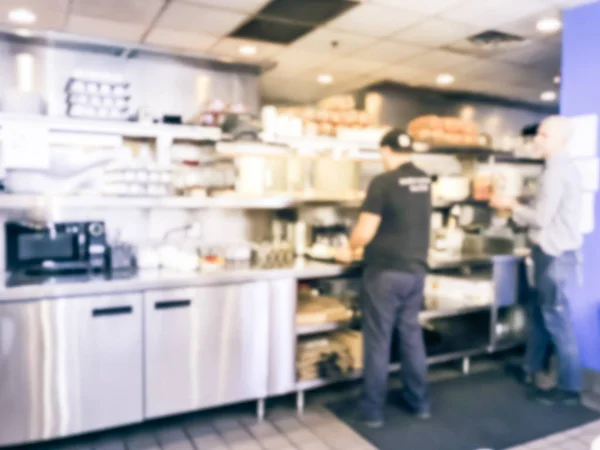 Homályos Absztrakt Elkészítése Főzés Megrendelt Ételek Konyha Reggeliző Étterem Chicago — Stock Fotó