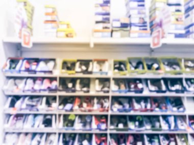 Vintage sesi bulanık soyut bebek, yürümeye başlayan çocuk ayakkabı raf ayakkabı, Texas, Amerika depolamak.