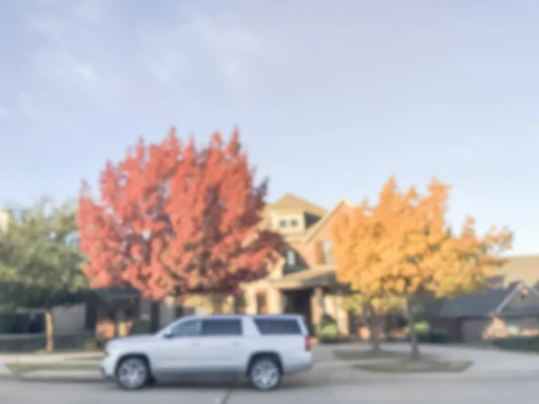 Blurred Abstract Residential Neighborhood Suburban Dallas Texas America Autumn Season — Stock Photo, Image