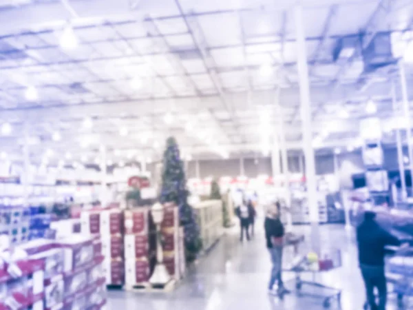 Compras Desfocadas Cliente Movimento Para Árvore Natal Artificial Acessórios Natal — Fotografia de Stock