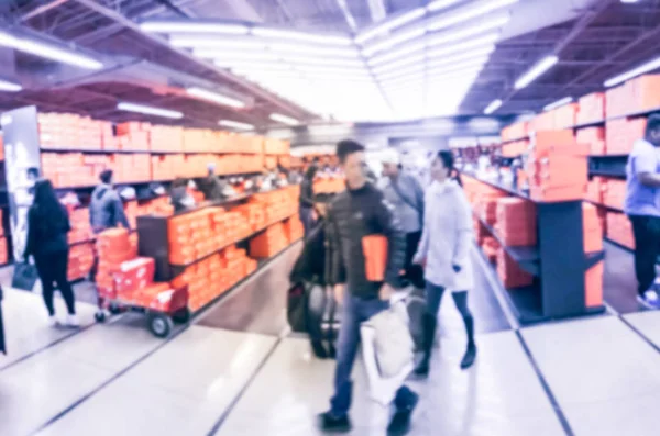 Рух Розмита Клієнтів Покупки Великих Берега Магазин Торговому Центрі Розетки — стокове фото