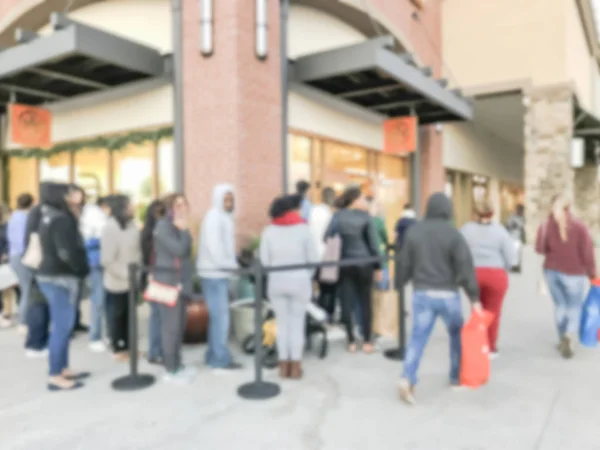 Blurred Abstract Long Line Customer Waiting Entrance Fashion Store Open — Stock Photo, Image