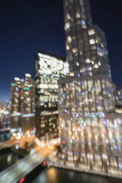 Abstract Wazig Intreepupil Van Chicago Rivier Office Residentiële Hoogbouw Bouwen — Stockfoto