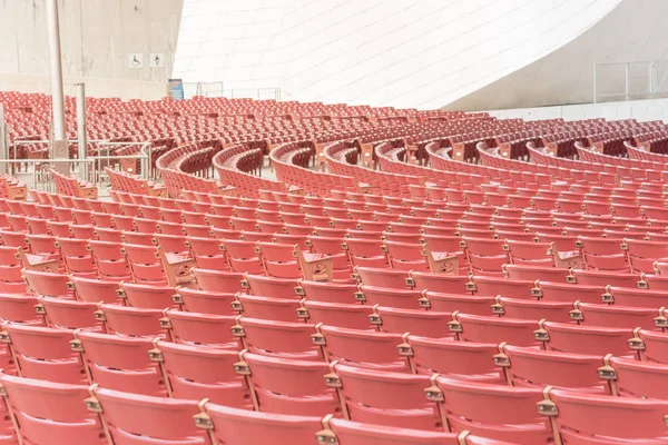 Rear View Line Raised Orchestra Level Seats Public Outdoor Performing — Stock Photo, Image