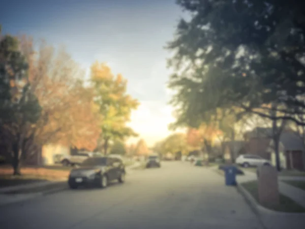 Vintage Tone Blurred Abstract Typical American Neighborhood Row Residential Single — Stock Photo, Image