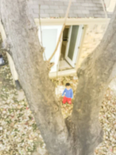 Flou Mouvement Coloré Feuilles Automne Arrière Cour Maison Unifamiliale Avec — Photo