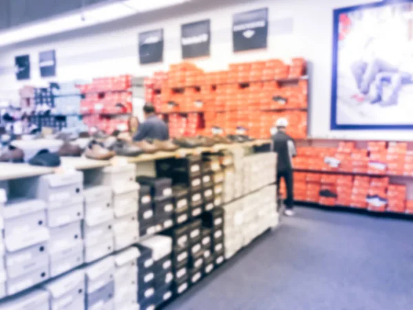 Compras Abstractas Borrosas Del Cliente Tienda Zapatos Texas América — Foto de Stock