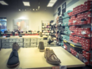 Elbise ayakkabı ekranda çeşitli soyut bulanık Amerikan Ayakkabı Mağazası