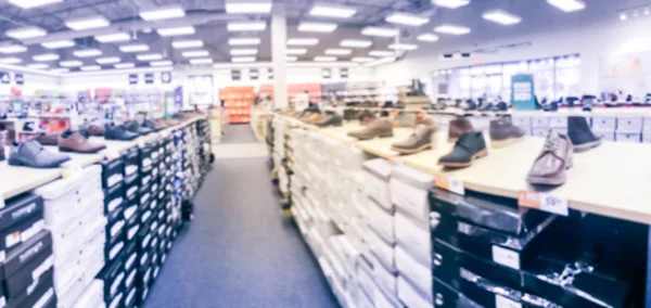 Panorama Vista Turva Abstrato Cliente Comprar Loja Sapatos Texas América — Fotografia de Stock