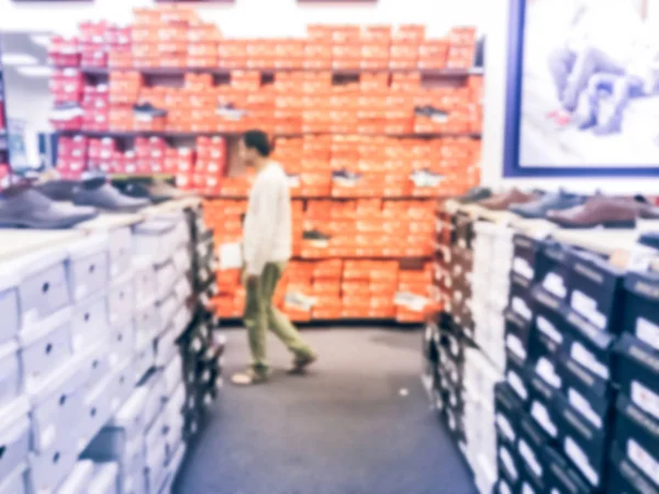 Розмиті Абстрактних Клієнтів Покупки Магазині Взуття Техасі Америка — стокове фото