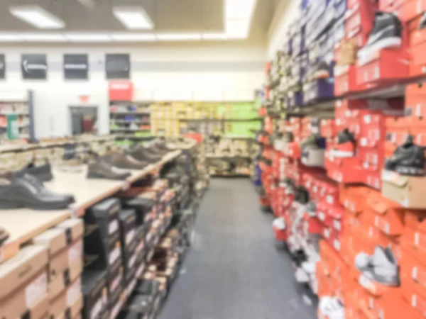 Tienda Calzado Moderno Desenfocado Borroso Con Variedad Vestido Zapatos Casuales — Foto de Stock