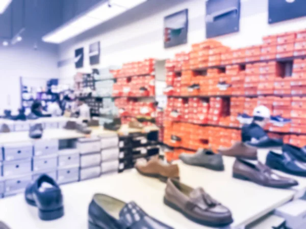 Astratto Sfocato Negozio Scarpe Americane Con Varietà Scarpe Sera Mostra — Foto Stock