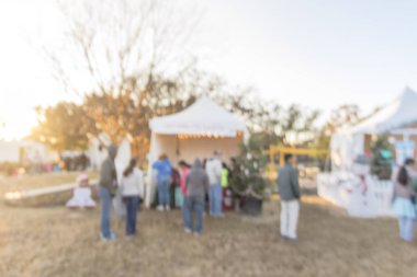 Bulanık soyut Gingerbread Jubilee, Noel Kış Festivali genel park yakınlarında yer alan Dallas, Texas, ABD. Ufuk tatil eğlence olay mahalle Birliği tarafından sponsor