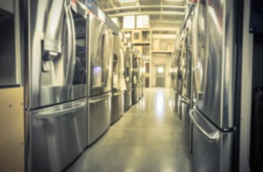 Panorama görünüm bulanık Özet satırı yeni gelişme mağaza Amerika'da evde kapı buzdolabı kapı