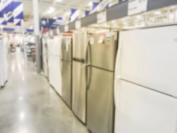 Linha Abstrata Borrada Porta Brandnew Refrigeradores Porta Loja Home Melhoria — Fotografia de Stock