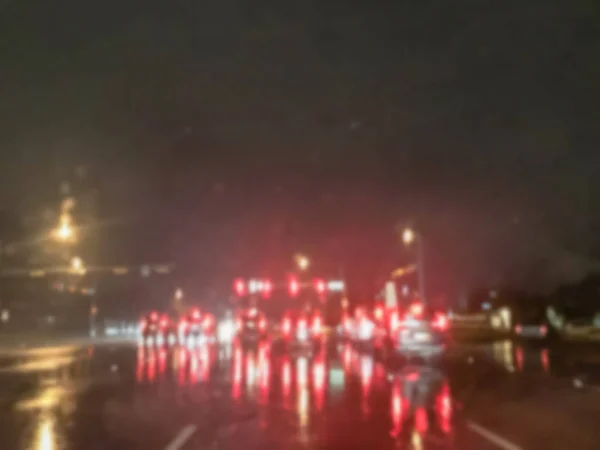 Bulanık Soyut Araba Trafik Işığı Kavşak Arka Işık Yansıması Itibariyle — Stok fotoğraf