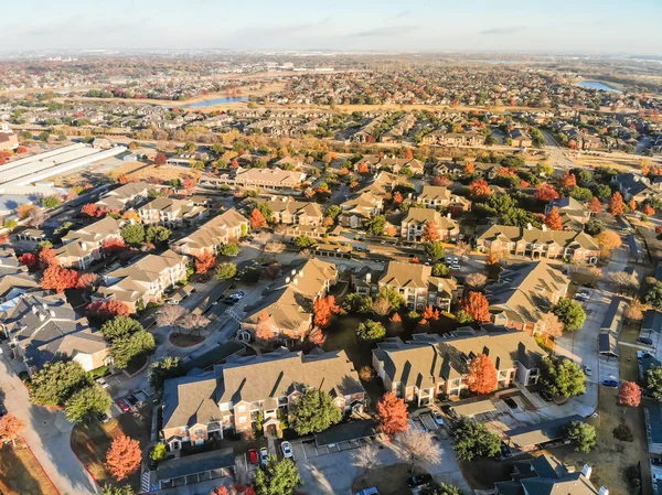 Top View Creek Vedlejší Byt Složité Stavební Předměstí Dallasu Dělení — Stock fotografie