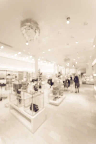 Vintage Tone Blurred Motion Customer Shopping Upscale Clothing Store Downtown — Stock Photo, Image