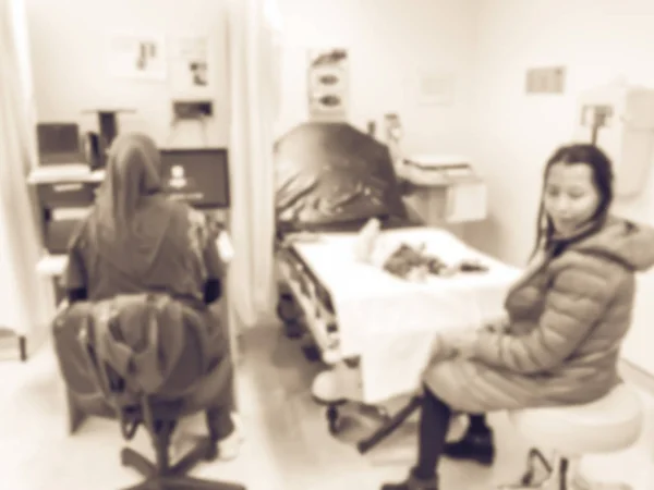 Vintage Tone Blurred Abstract Newborn Screening Blood Test Room Hospital — Stock Photo, Image