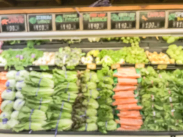 Homályos Absztrakt Széles Választéka Friss Növényi Élelmiszer Áruház Hűvösebb Van — Stock Fotó