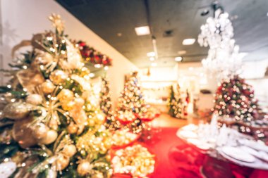 Şehir merkezinde Dallas, Texas, ABD lüks Noel mağazasında bulanık soyut güzel dekorasyon