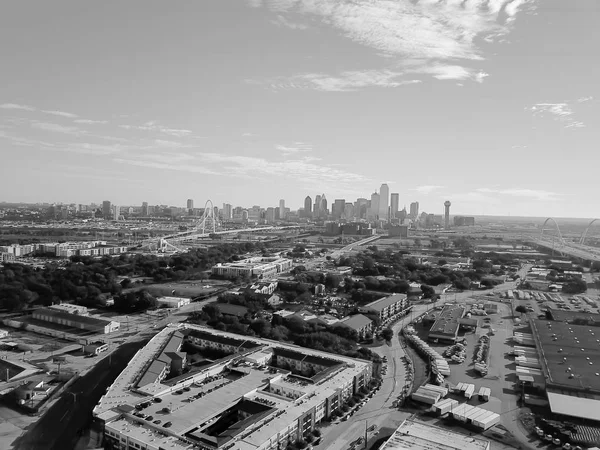 Vintage Toon Luchtfoto Dallas Downtown Skylines Van Trinity Groves Weergeven — Stockfoto