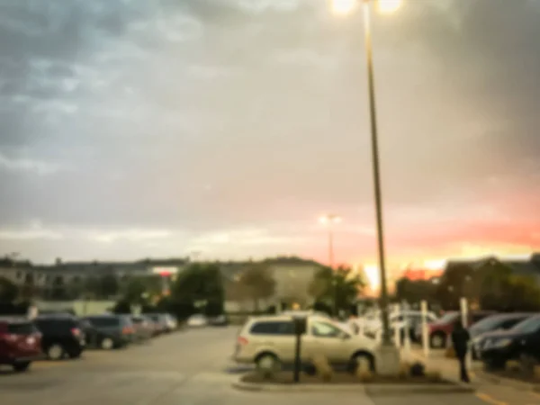 Blurred Motion Busy Parking Lots Wholesale Store Row Hotels Dramatic — Stock Photo, Image