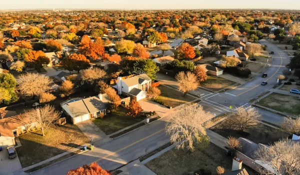 Vista Superior Drones Sobre Casas Residenciales Gran Suburbio Dallas Texas — Foto de Stock