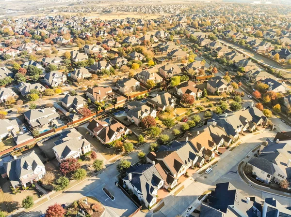 Aerial View Well Lined Branched Single Family Detached Homes Urban — Stock Photo, Image