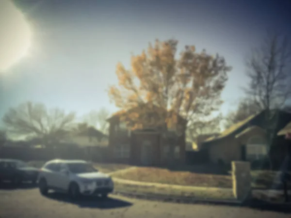 Motion Blurred Typical American Neighborhood Row Single Family Houses Fall — Stock Photo, Image