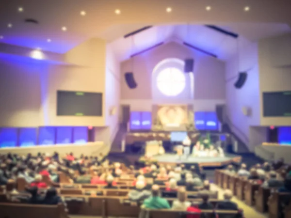 Unscharfe Bewegung Heiligabend Gottesdienst Amerikanischer Kirche — Stockfoto