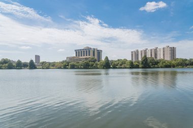 Austin downtown gökdelen Colorado Nehri ve Bayan kuş Lak