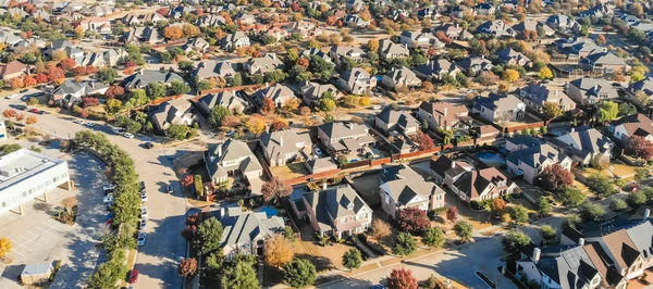 stock image Panoramic top view row of single family houses in residential ar