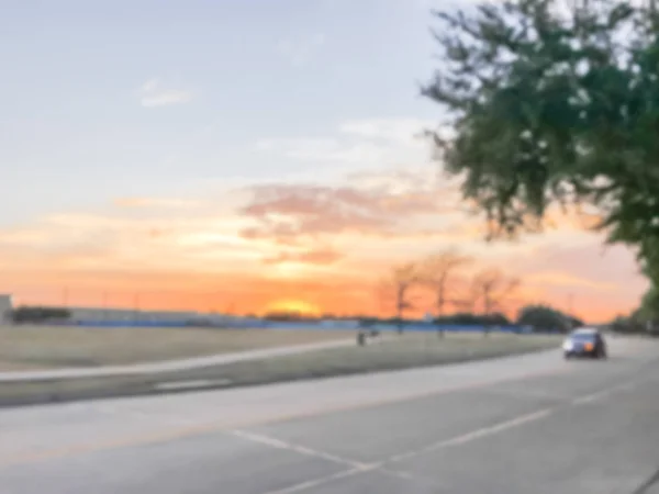 Blurred Abstract City Park Dramatic Sunset Dallas Texas Eua Vista — Fotografia de Stock