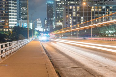 Austin modern silueti ve geceleri bina Eyaleti Meclis Binası