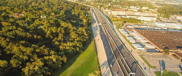 Panoramische Ansicht von oben Kessler Park Community in der Nähe der Innenstadt von Dallas, — Stockfoto