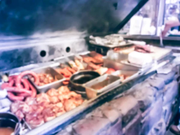 Blurry background kitchen with smoke pit of Texas-style barbecue — Stock Photo, Image
