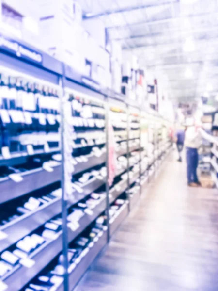 Blurry background customer shopping at liquor store chain in USA — Stock Photo, Image