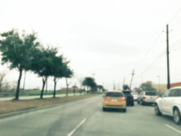 Gefilterter Ton verschwommenen Hintergrundverkehr durch Unfall in Texas, USA — Stockfoto