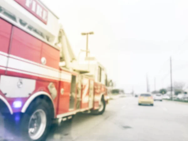 Accidente de fondo borroso con camión de bomberos y atasco de tráfico en Texas, Estados Unidos — Foto de Stock