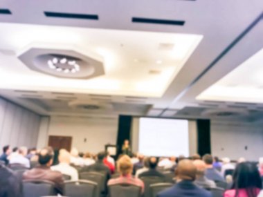 Texas, Abd projektör ile konuşan bayan ile bulanık arka plan iş atölyesi