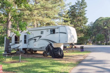 Recreational vehicles RV and camper park near Dallas, Texas clipart