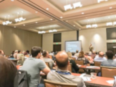 Amerikan otelde bulanık arka plan iş semineri etkinliği