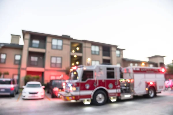 Evento de desastre de fuego de fondo borroso en complejo de apartamentos en América —  Fotos de Stock