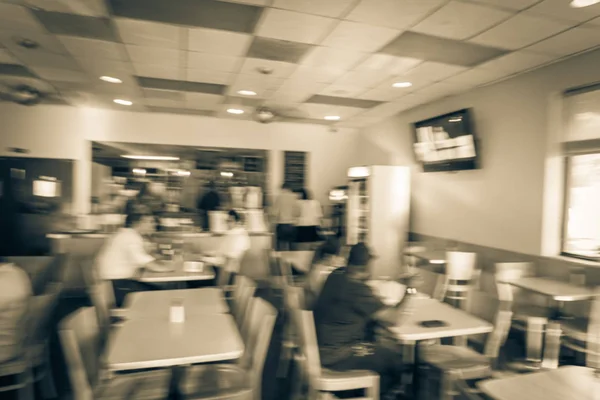 Szűrt kép elmosódott háttér kompakt thai étterem kávézó Houston belvárosában, Texas — Stock Fotó
